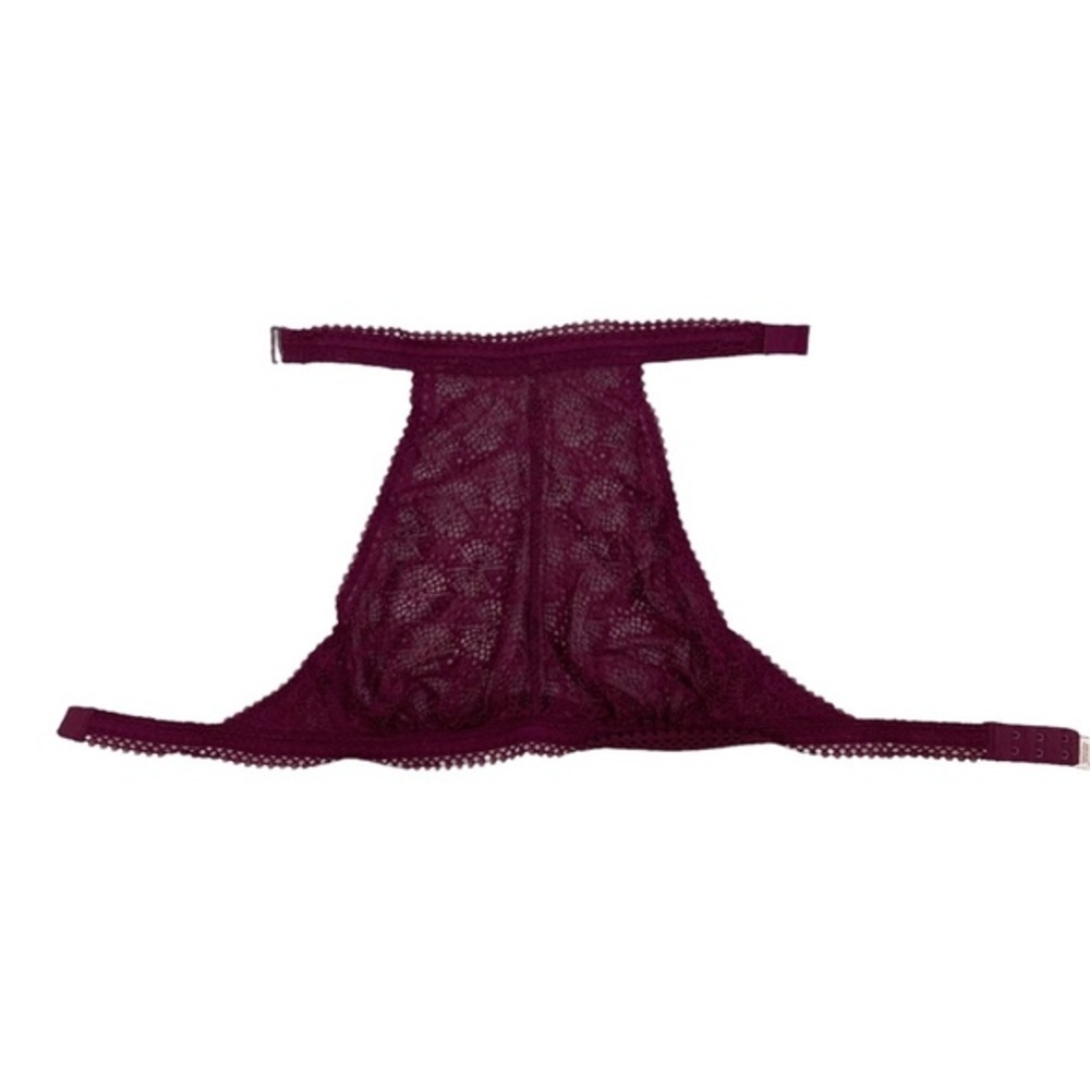 Victoria’s Secret Lace High Neck Bra Bralette Maroon Size XS - Picture 10 of 11